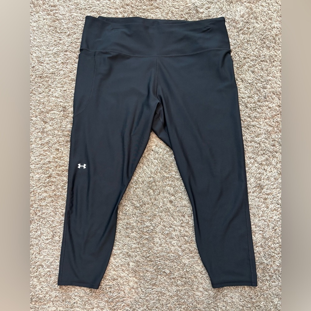 Under Armour 3X Black Cropped Compression Leggings Capri Tights NWOT Plus